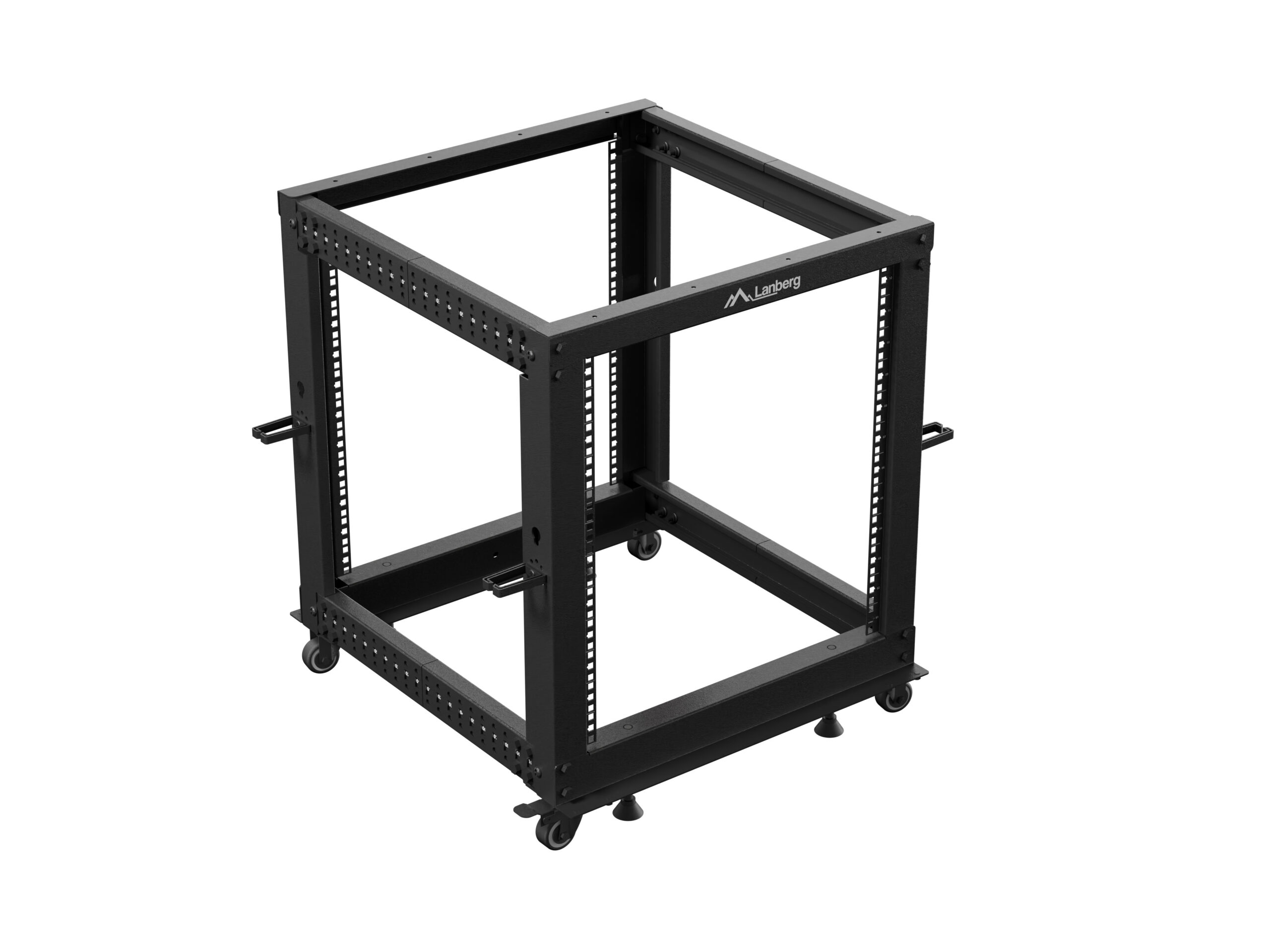 Lanberg Open Rack 19" 12U Adj.Depth 600-1000mm Black - Image 5
