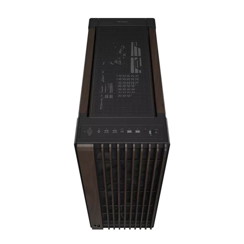 ASUS PC Case ProArt ATX Walnut Wood Front Panel Tempered Glass Side Panel 3x Pre-Installed Fans IR Dust Indicator Type-C PA602 Wood Edition Modern Black TG - Image 5