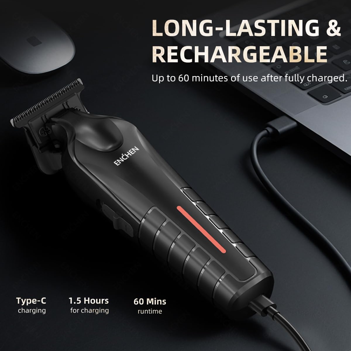 Enchen Hair Clipper SHARP 6 USB-C 1200mAh Black - Image 4