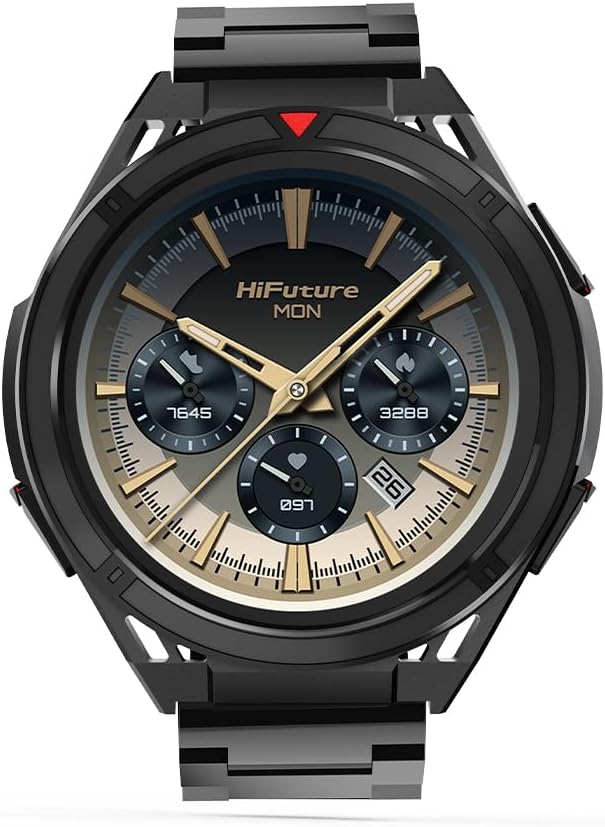 HiFuture Adventure GPS SmartWatch ACTIVE Black/Red with Stainless Steel + Silicone Bands