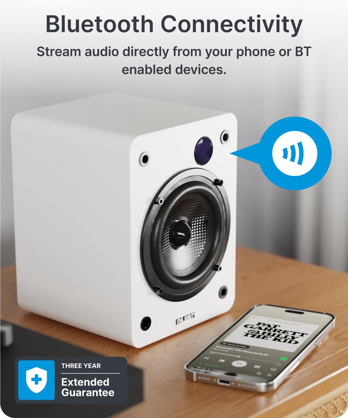 Majority Speakers Active D50X 60W 2.0 BT/USB/Optical/HDMI ARC White (pair) - Image 2