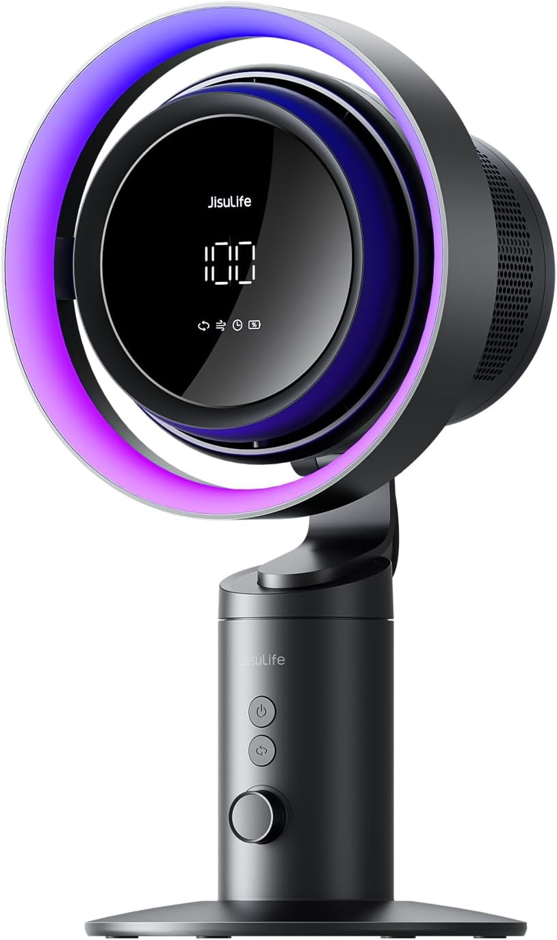 Jisulife Desktop Fan PRO 3 Black with Air Purifier & Ambient Light