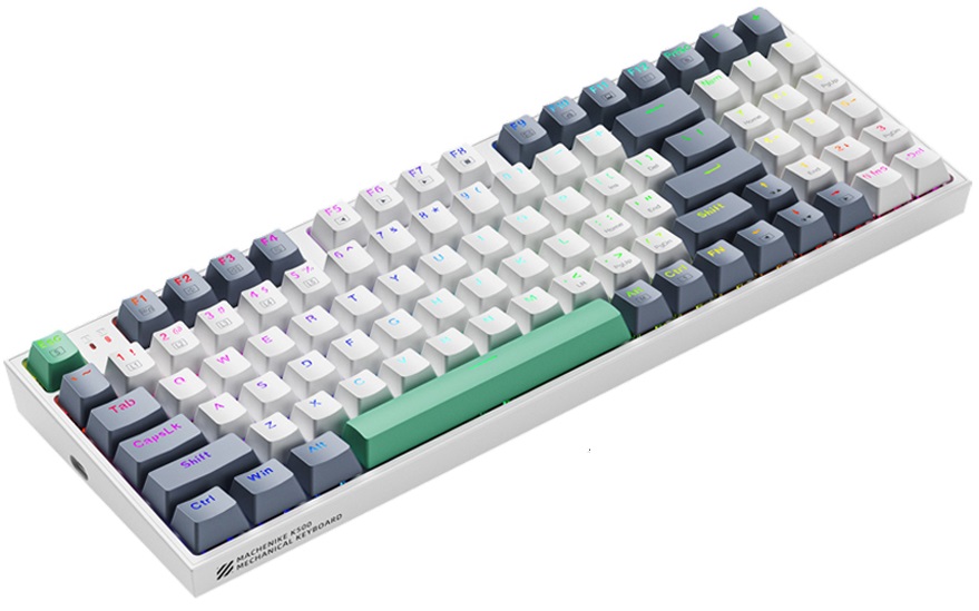 Machenike K500-B94 White Mechanical Gaming Keyboard 94 Red Switch Keys