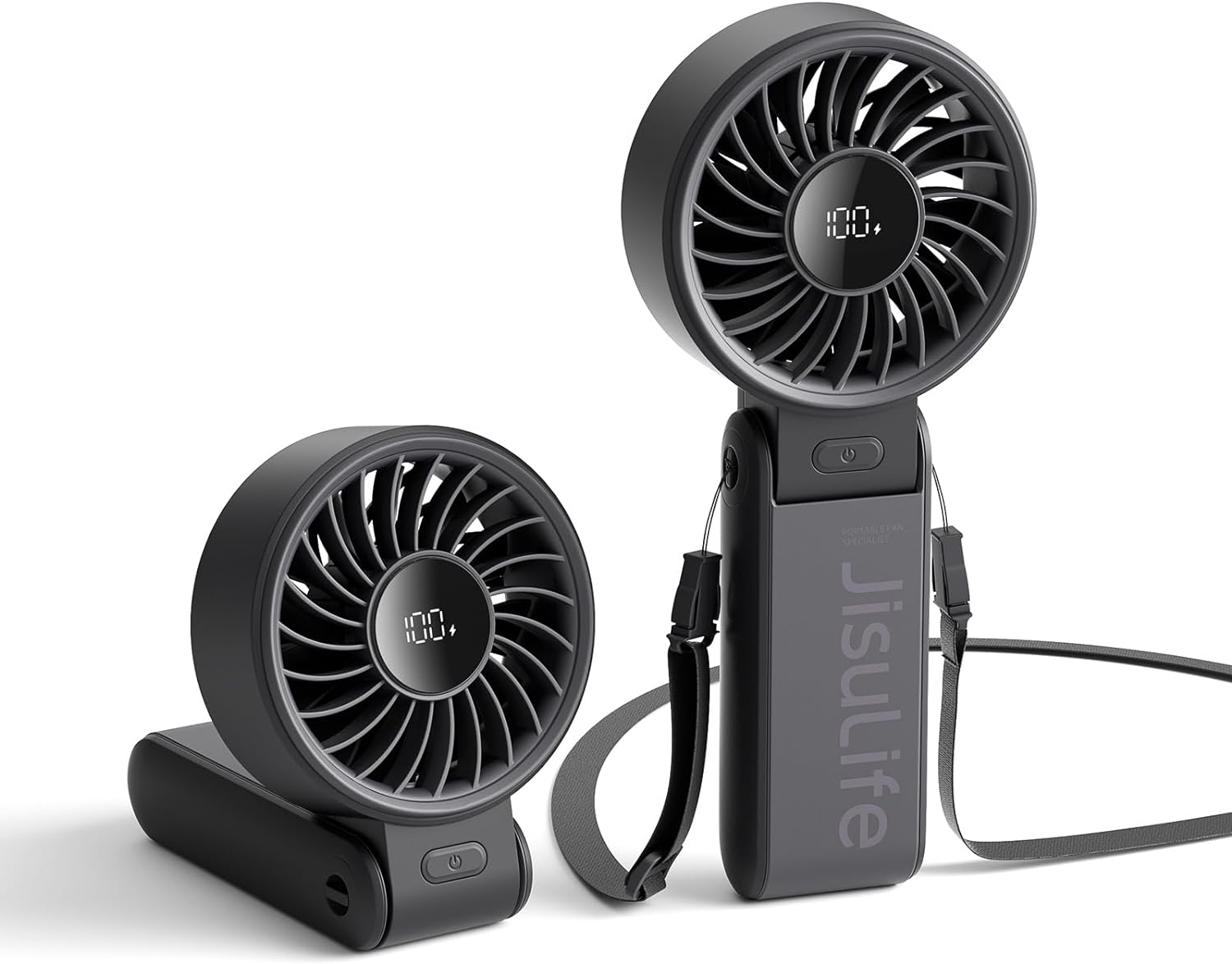 Jisulife LIFE 7 Black Portable & Foldable Personal Fan with LED Display