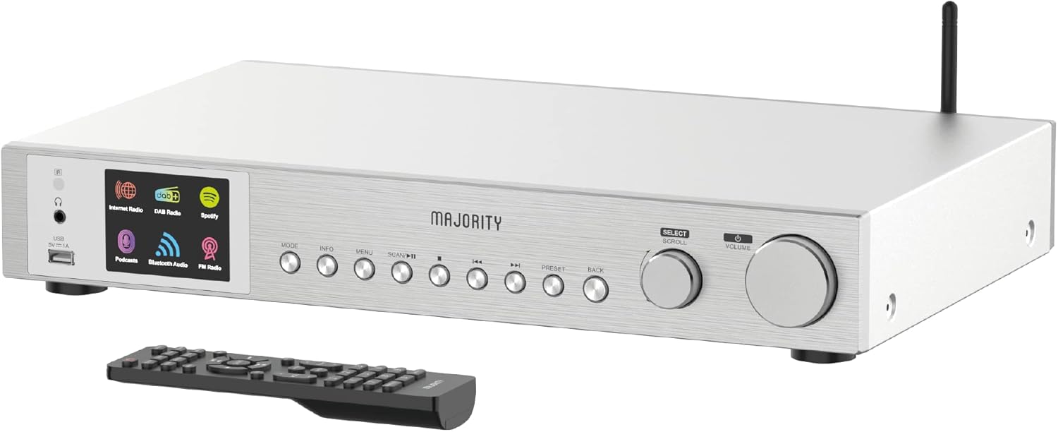 Majority FITZWILLIAM 2 Radio WiFi/BT/USB/FM/LineOut/Display Silver