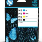 HP INK CARTRIDGE 4 PACK, BLACK, CYAN, MAGENTA, YELLOW, HP 912, FOR PRINTERS OFFICEJET PRO 8013, 8023, 8012e, 8022e - 300 PAGES BLACK, 315 PAGES COLOR