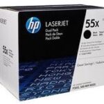 HP TONER BLACK 2 PACK HIGH YIELD, HP 55X, FOR PRINTERS MONOCHROME LASERJET P3015, M521 - 12.500 PAGES EACH