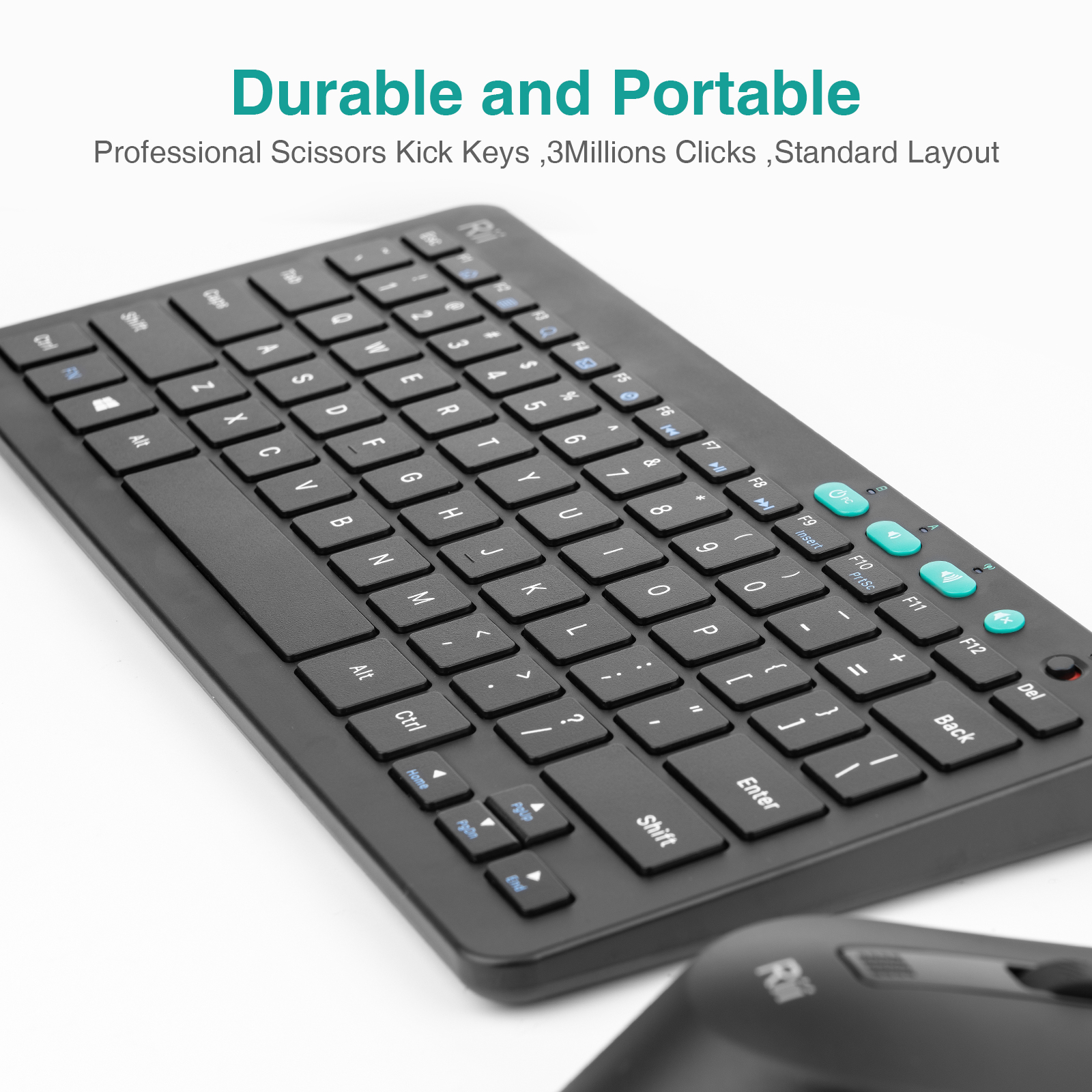 Rii Keyboard & Mouse Wireless 2.4GHz Combo Compact Size RKM709 - Image 6