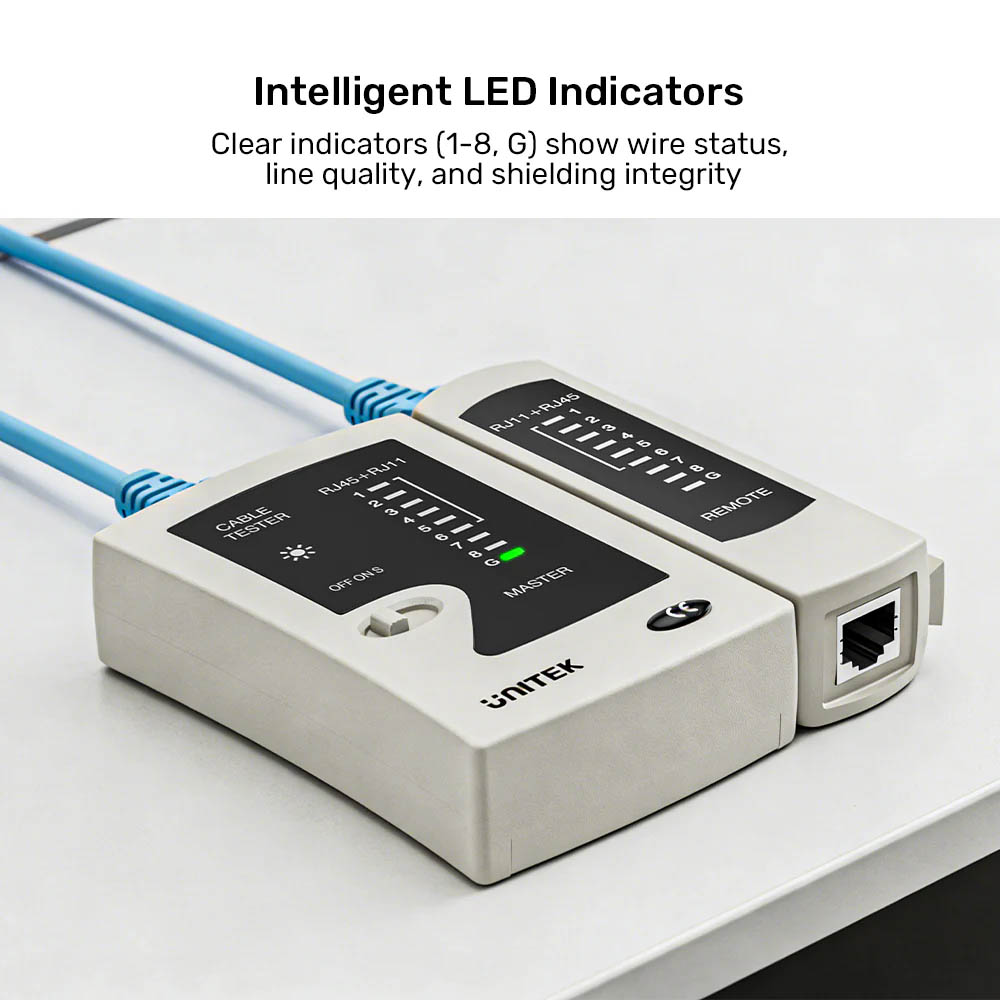 Unitek Network Tools Cablet Tester for RJ45/RJ11 OT140AGY01 - Image 6