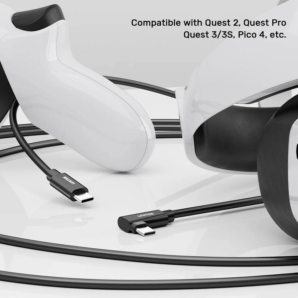 Unitek UC VR Link Pro Cable USB-C to USB-C 90 Degree 5Gps & 60W 5.0m C14094A - Image 6