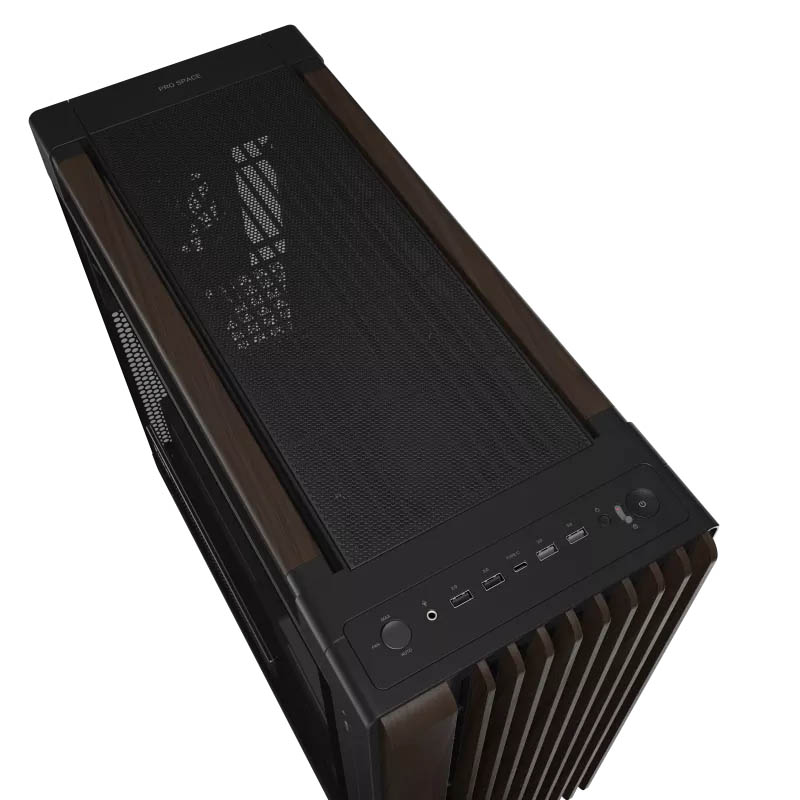 ASUS PC Case ProArt ATX Walnut Wood Front Panel Tempered Glass Side Panel 3x Pre-Installed Fans IR Dust Indicator Type-C PA602 Wood Edition Modern Black TG - Image 6