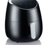 SEVERIN COMPACT HOT AIR FRYER XXL, 5L, 8 PROGRAMMS, CERAMIC COATING BASKET, HIGH SCRATCH RESISTANCE, LED TOUCH DISPLAY, ADJUST TEMP. 80°C-200°C, COOKING TIME, 60 MIN TIMER WITH DEEP, EASY CLEAN, BLACK