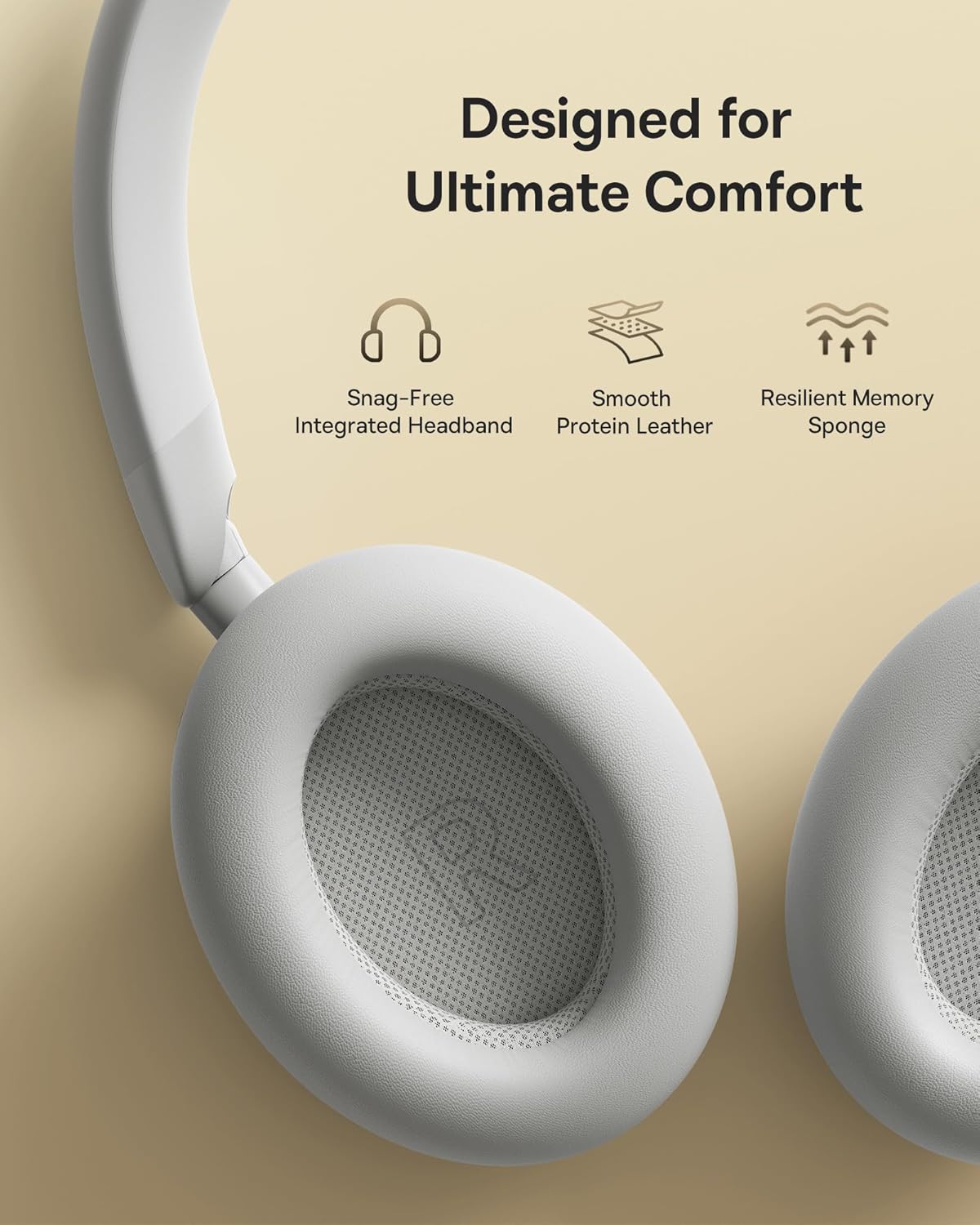 Baseus Headphones Over Ear ANC, LDAC, Spatial Acoustics, 80-Hour Battery, MH1 Frosted Gray - Image 6