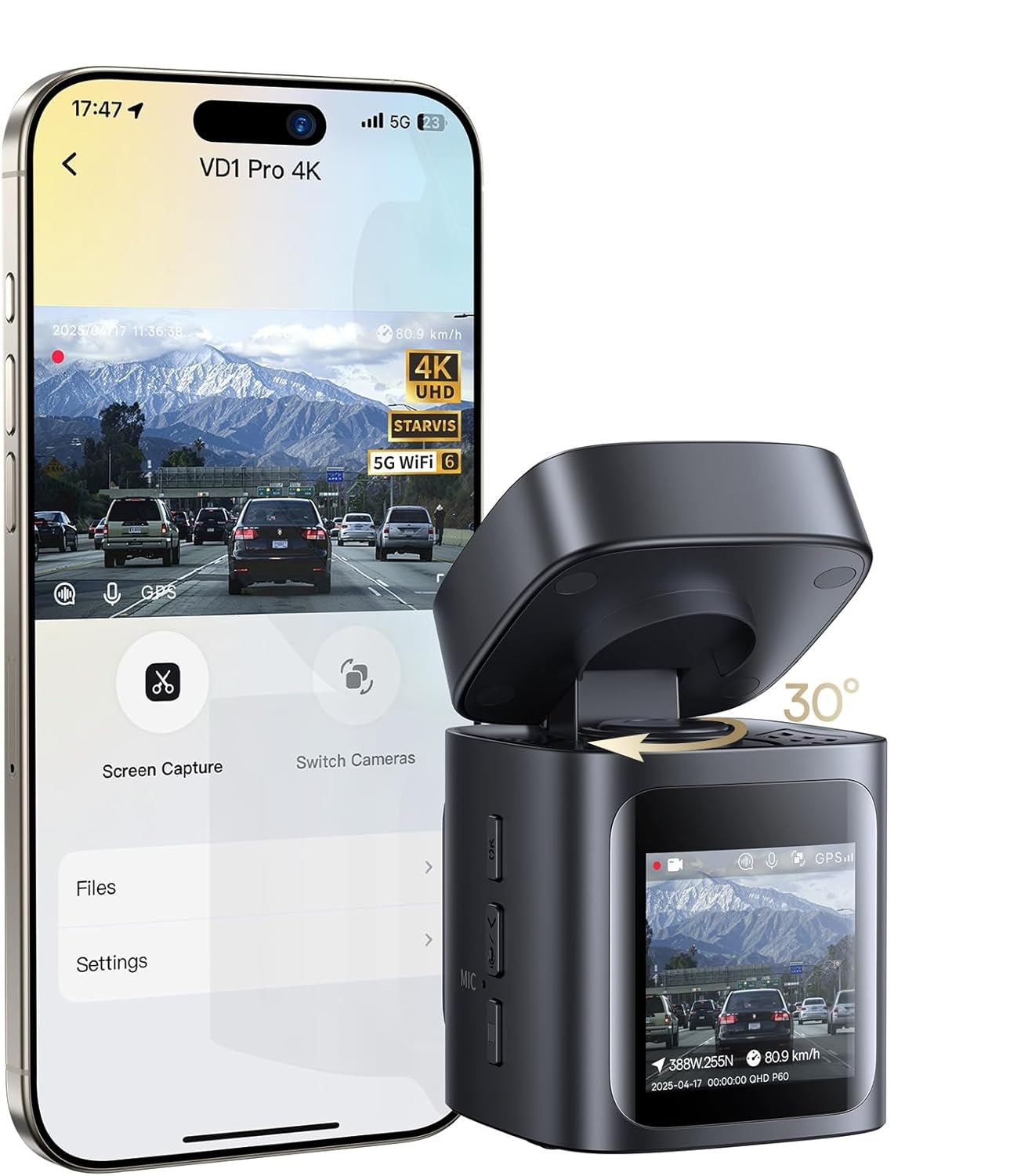 Baseus Car Dashcam Front 4K PrimeTrip VD1 Pro Black