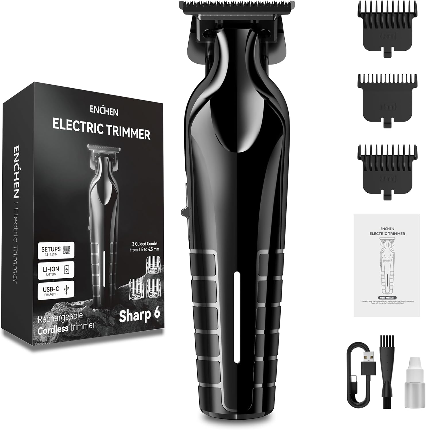 Enchen Hair Clipper SHARP 6 USB-C 1200mAh Black - Image 9