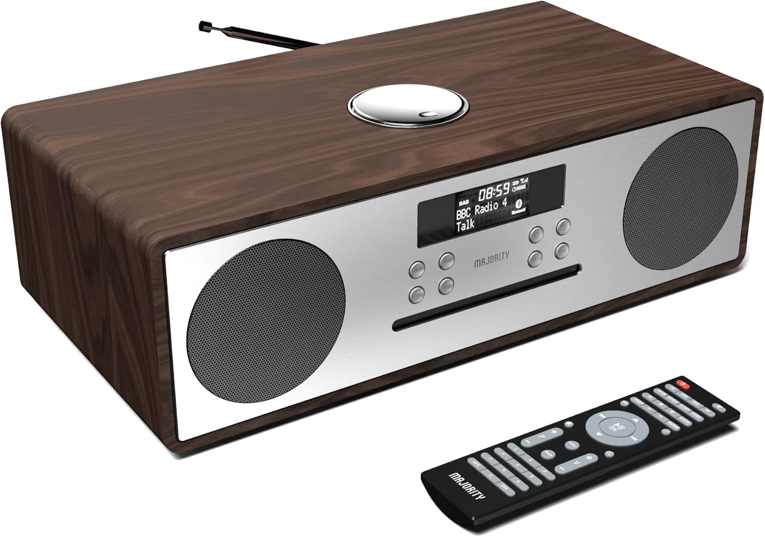 Majority OAKINGTON (Walnut) Mini HiFi System 120W with CD Player