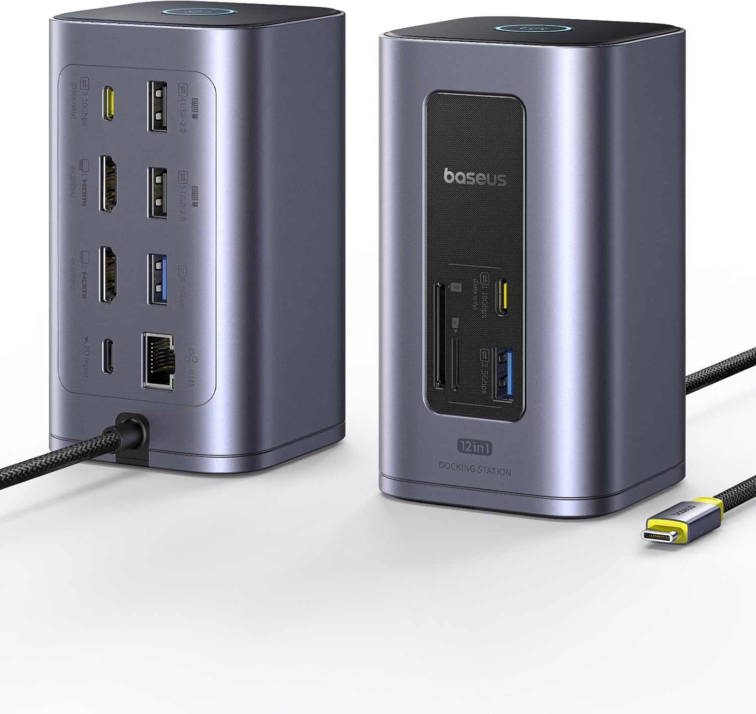 Baseus 12-in-1 USB Hub 2xUSB-C & 4xUSB-A 2 x 4K HDMI Gb Lan SD PD100W