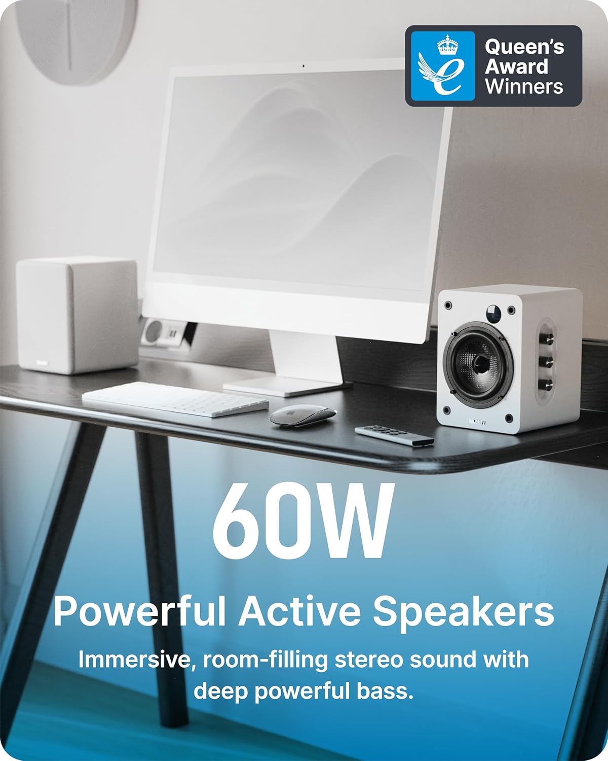 Majority Speakers Active D50X 60W 2.0 BT/USB/Optical/HDMI ARC White (pair) - Image 5