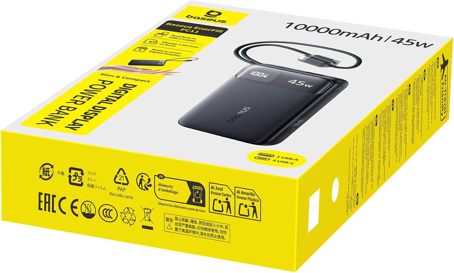 Baseus Powerbank 45W 10000mAh + Display EnerFill FC11 Black - Image 9