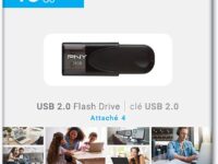 PNY Flash Drive Attache 4 USB 2.0 Stick 16GB Capless Slider Black FD16GATT4