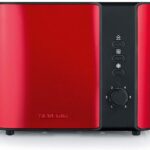 SEVERIN TOASTER, 2 SLICES, 800W, AUTOMATIC, INTEGRADED BUN WARMER, FROZEN BREAD BUTTON WITH PILOT LIGHT, REHEAT FUCTION, RED METTALIC / BLACK