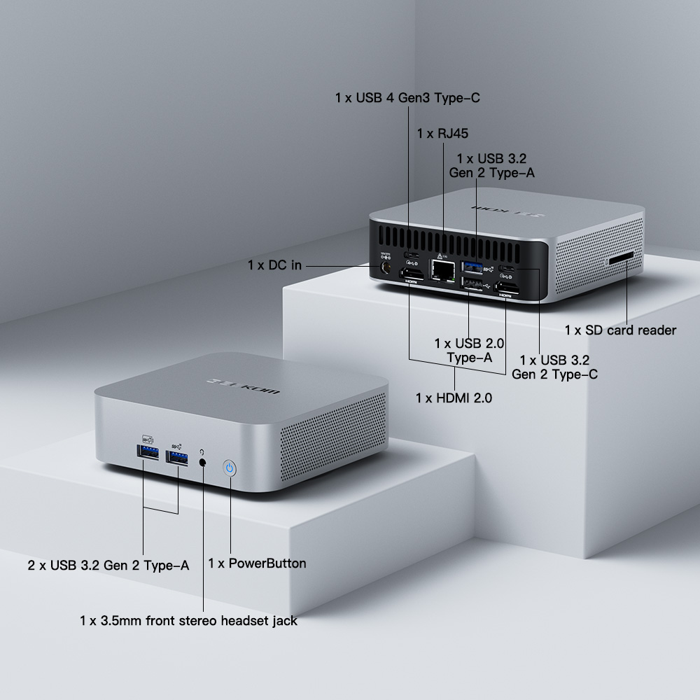 GEEKOM A6 Mini PC AMD Ryzen7 6800 16GB DDR5, 1TB NVMe, 2.5GbE, HDMI/USB-C, Win11 Pro - Image 9