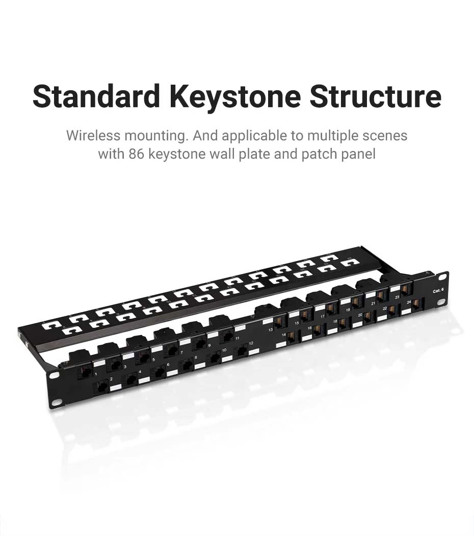 Vention NETWORK Keystone Jack CAT6 UTP Coupler Black IPGW0-5 (5-pack) - Image 7