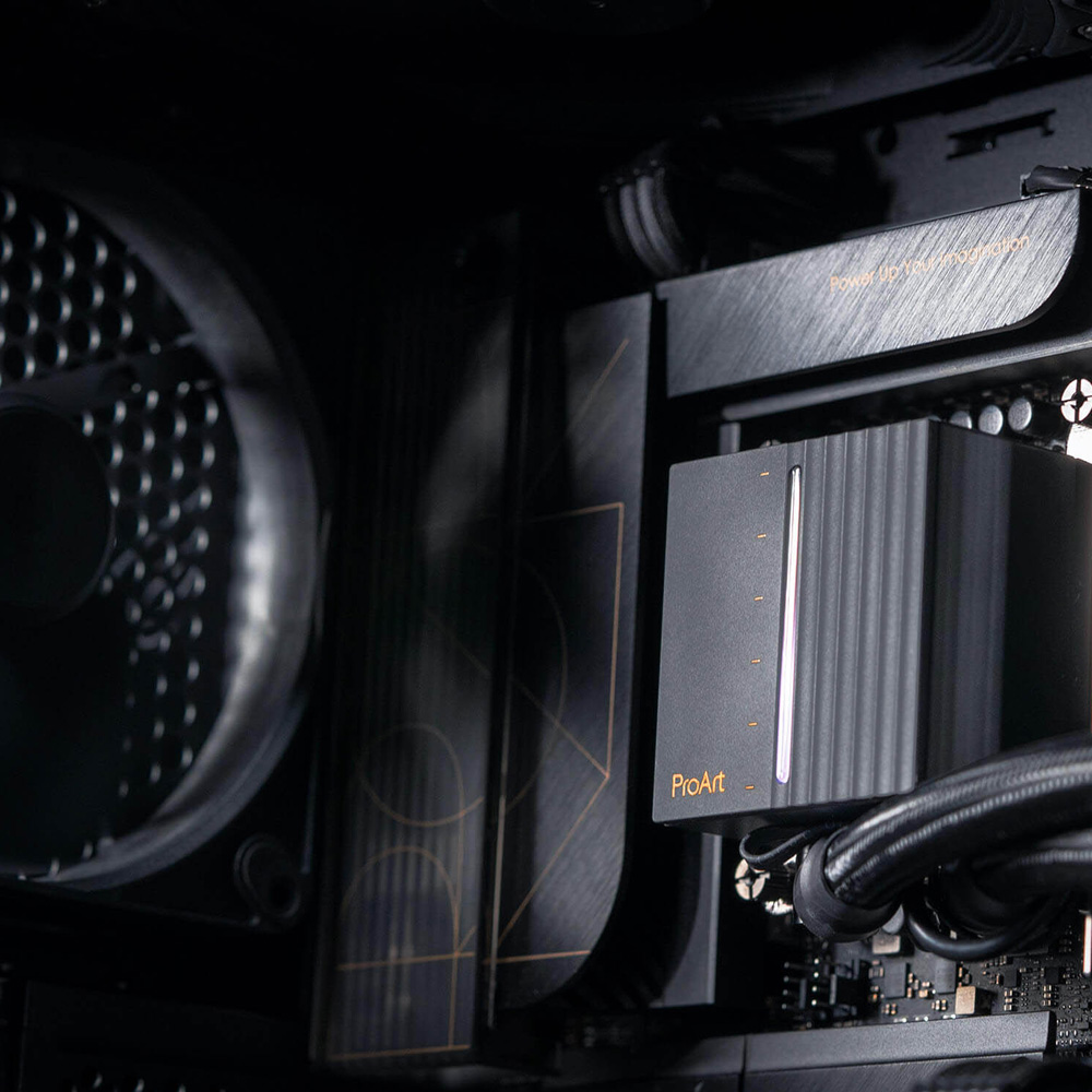 ASUS CPU Liquid Cooler ProArt Triple Alphacool Apex Stealth Triple Fans Illuminated System Status Meter LC 360 Black - Image 7