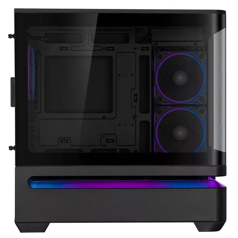 ASUS PC Case Prime mATX Panoramic Curved Tempered Glass Panels Aura Sync Light Band 3x Pre-Installed Fans USB-C AP202 ARGB Black - Image 7