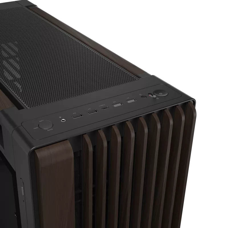 ASUS PC Case ProArt ATX Walnut Wood Front Panel Tempered Glass Side Panel 3x Pre-Installed Fans IR Dust Indicator Type-C PA602 Wood Edition Modern Black TG - Image 7