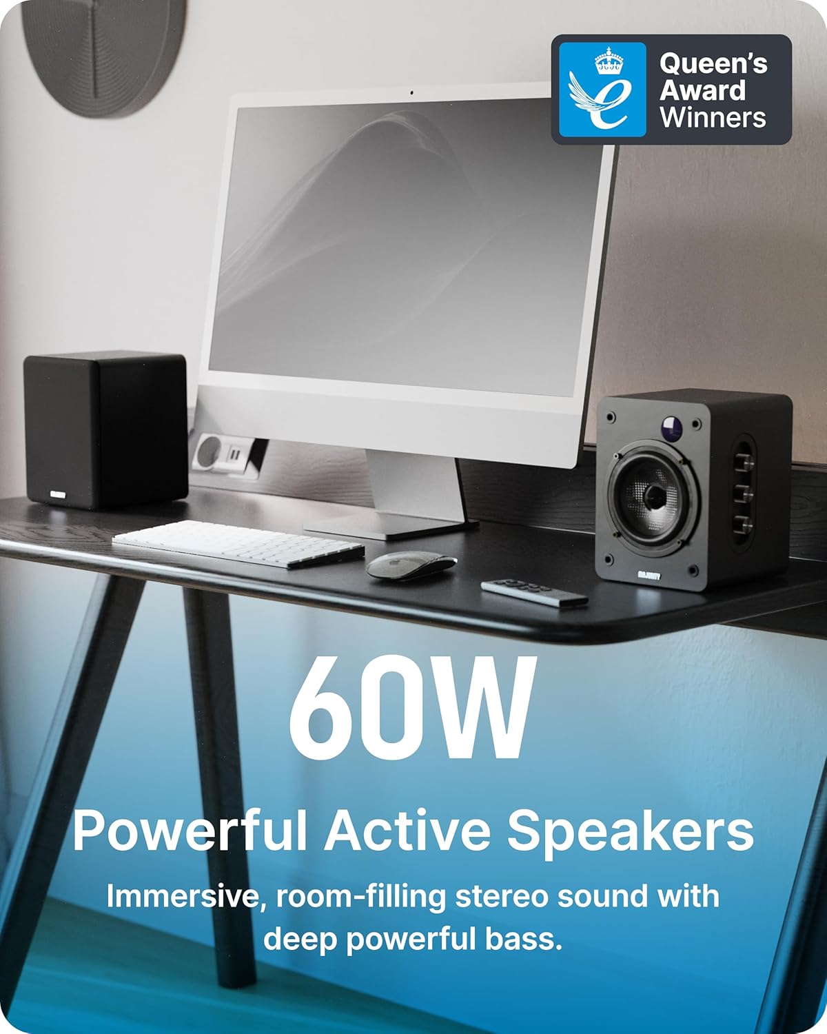 Majority Speakers Active D50X 60W 2.0 BT/USB/Optical/HDMI ARC Black (pair) - Image 4