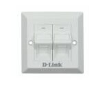 DLINK FACEPLATE, ACCEPT DUAL ANGULAR KEYSTONE JACKS WITH SHUTTER & ID PLATE, 86x86, SQUARE, WHITE COLOR