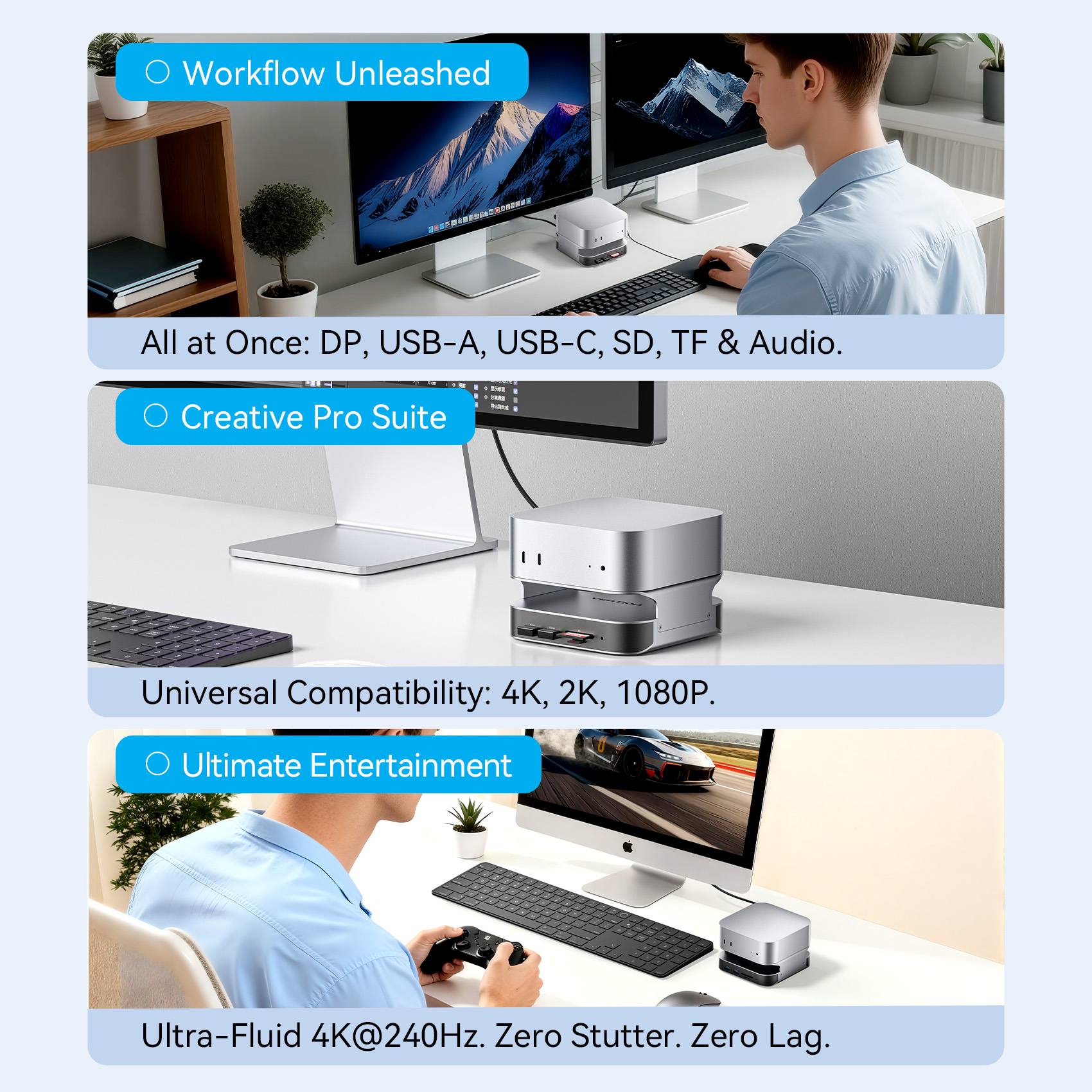 Vention IT HUB 10-in-1 USB-C Docking Station for Mac Mini THIHAG - Image 7