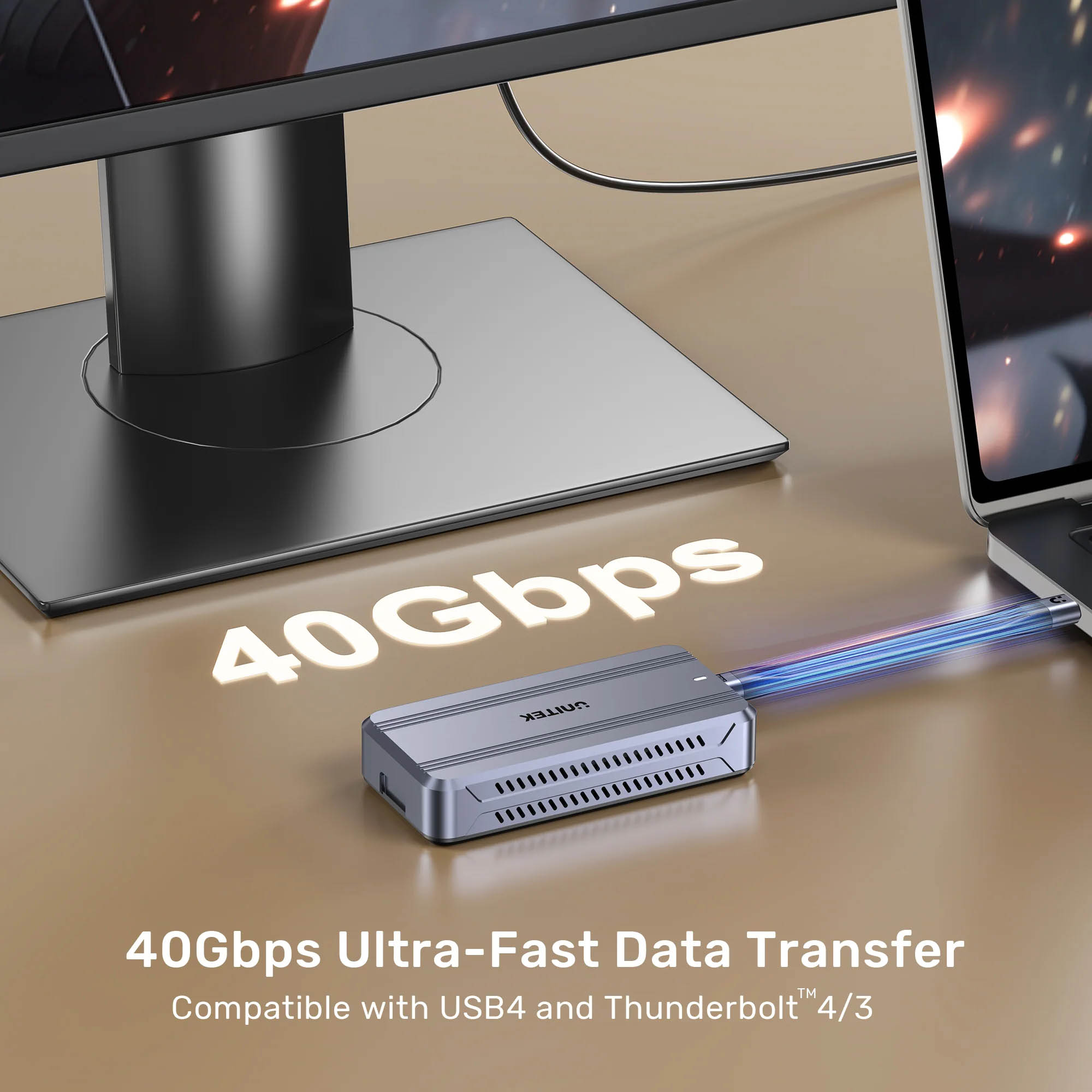 Unitek UC USB-C 4.0 M-M Cable & Keychain 0.13m 240W+40G+8K C14179A-0.13M - Image 8