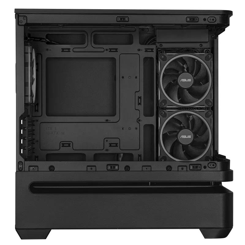 ASUS PC Case Prime mATX Panoramic Curved Tempered Glass Panels Aura Sync Light Band 3x Pre-Installed Fans USB-C AP202 ARGB Black - Image 8