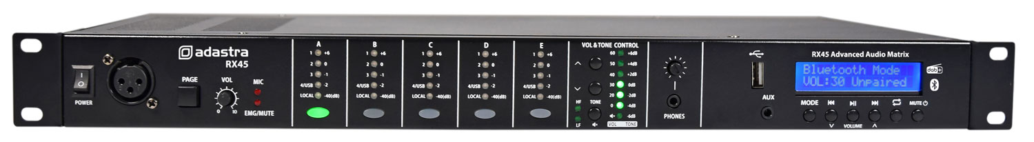 Adastra RX45 Advanced Audio Matrix 4in 5out 953.046UK