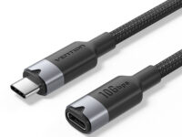 Vention IT Cable USB-C 3.2 Gen2 M-F 0.5m Braided Aluminum Black TRFBD