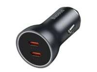 Baseus Golden Contactor Max Car Charger C+C 60W Dark Gray