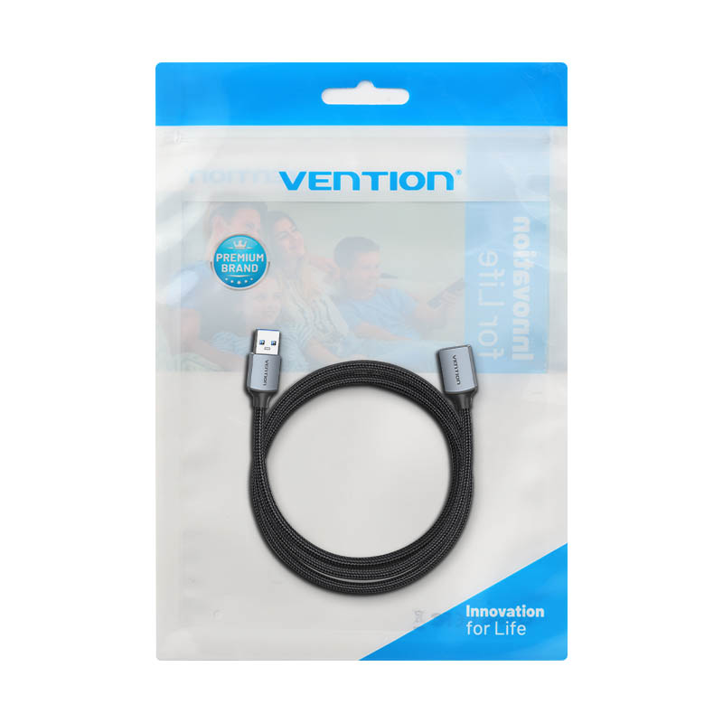Vention IT Cable USB-A 3.0 M-F Extension Braided Aluminium 2.0m Grey CBLHH - Image 12