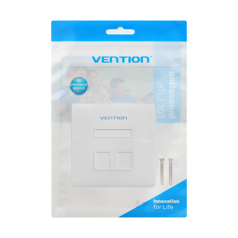 Vention NETWORK Keystone Wall Plate 2-Port White - Image 13