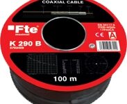 FTE K290B Coaxial Cable Black PE RG6 100m