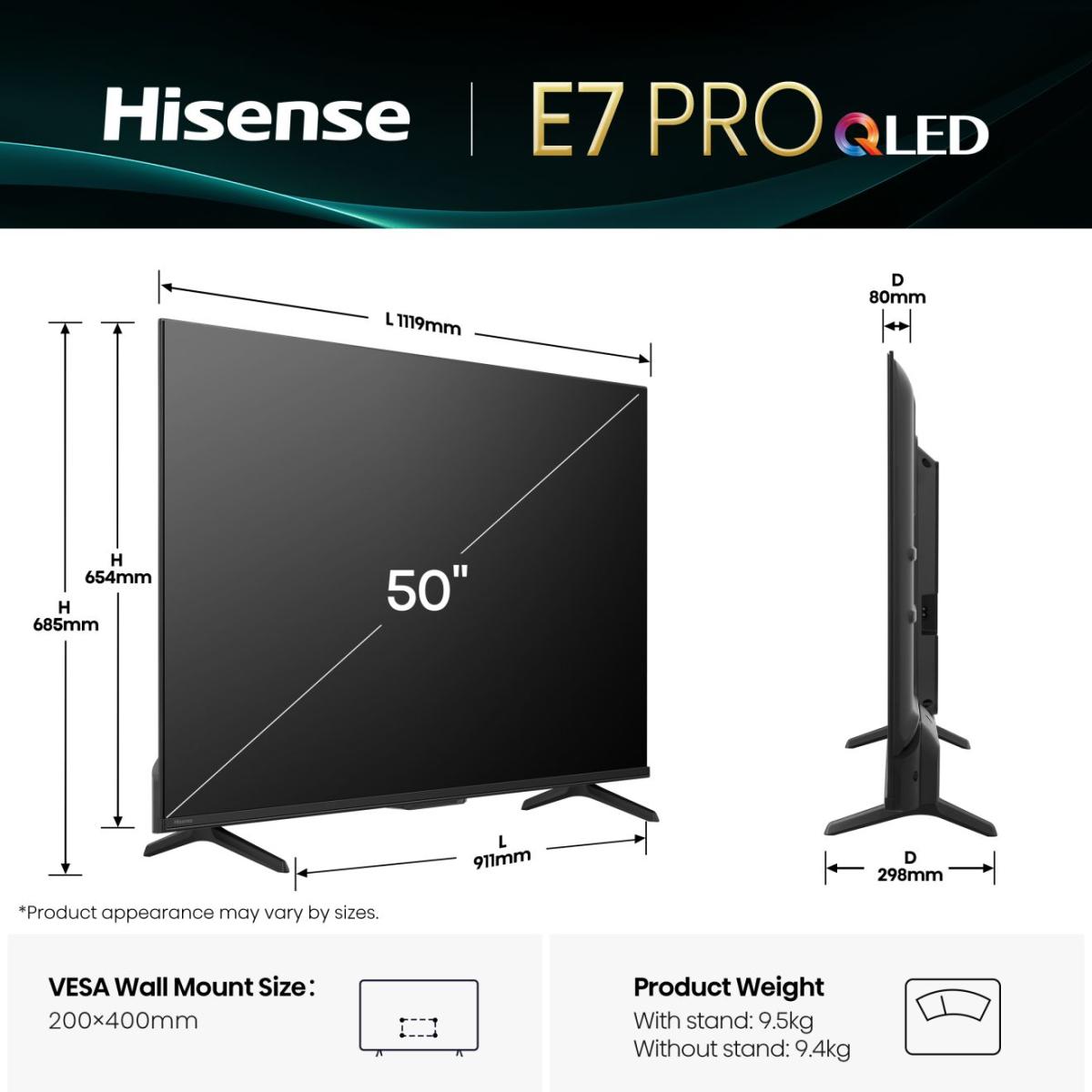 Hisense 50E7Q PRO 50'' 4K Smart QLED TV 144 HZ - Image 11