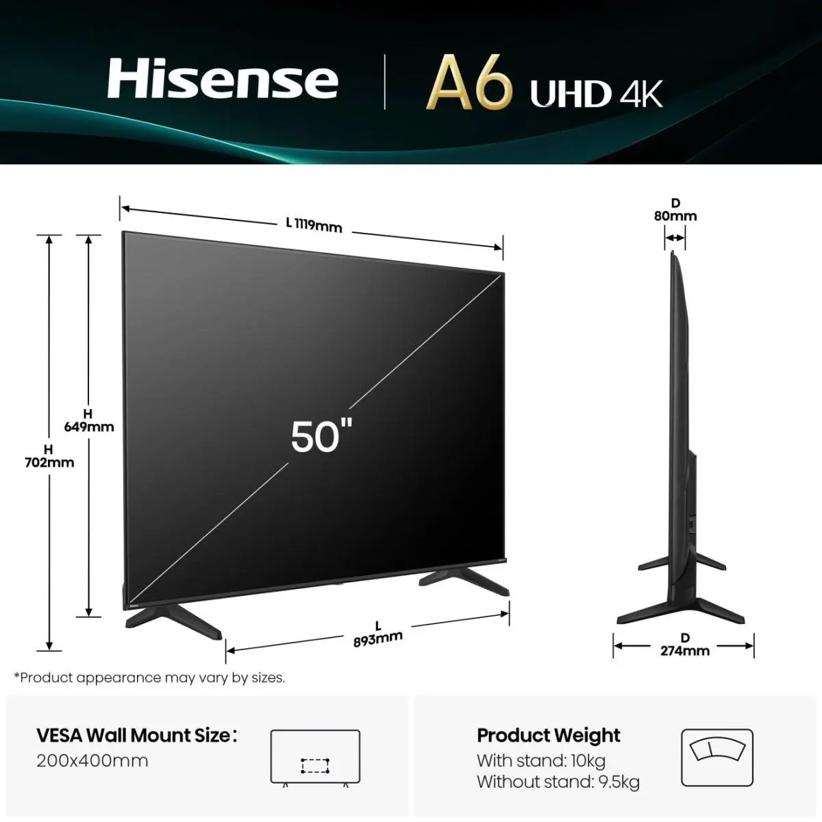 Hisense 50A6Q 50'' 4K Smart LED TV - Image 8