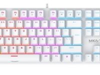 Armaggeddon MKA-7C White Mechanical Gaming Keyboard 104 Linear Red Keys