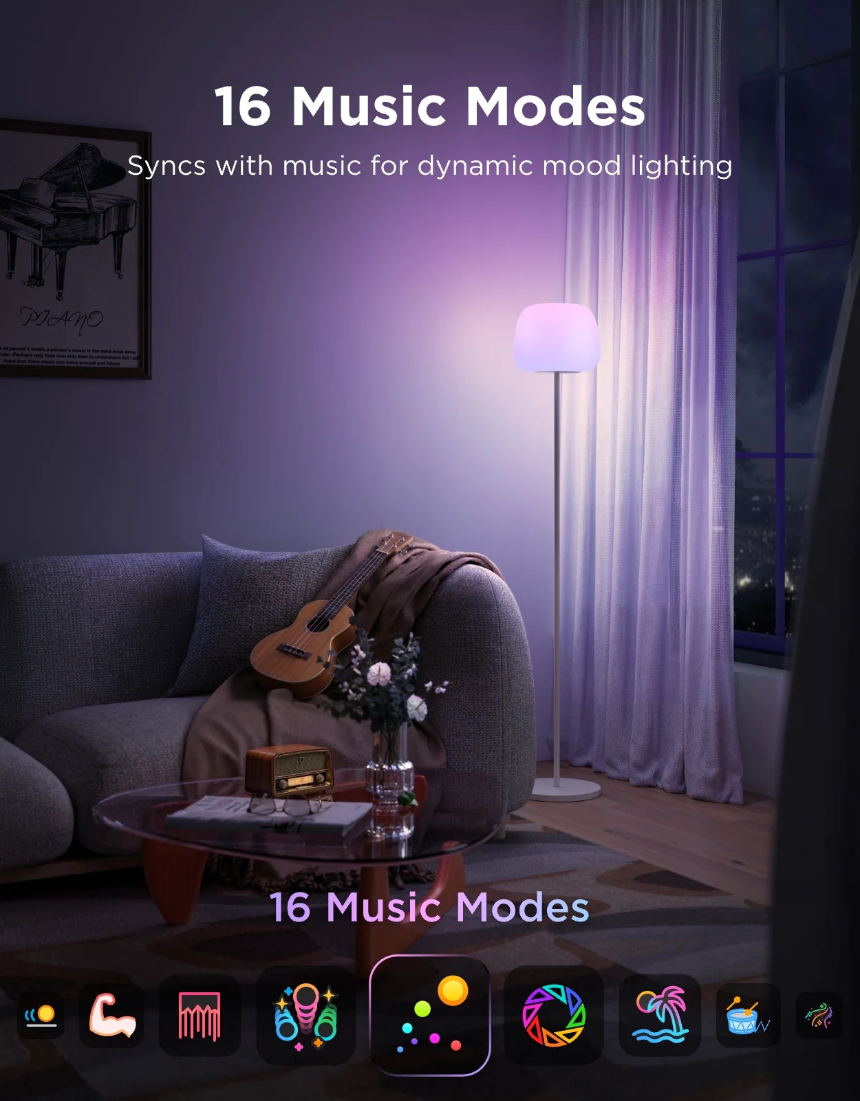 Govee Lamp Floor Smart RGBICWW LuminBlend+ Halo Lighting (Smart Lantern) - Image 6