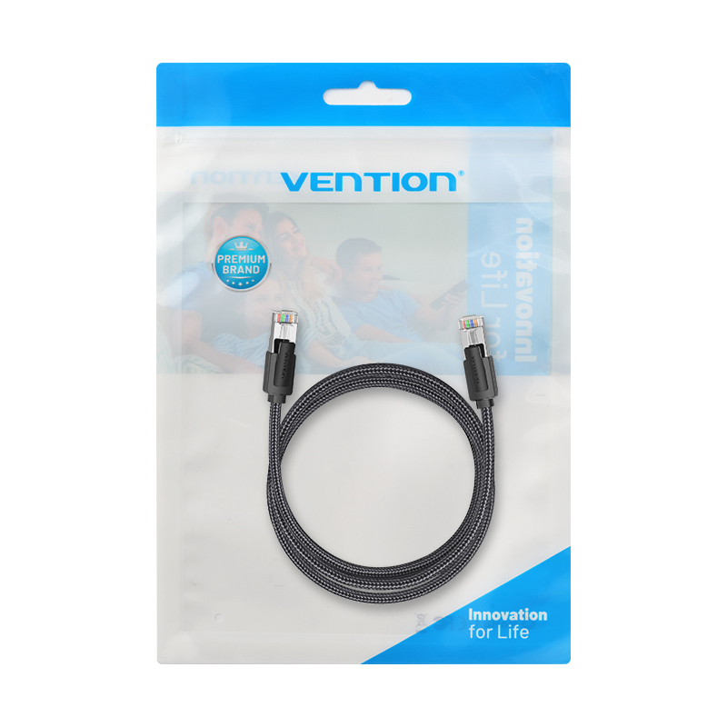 Vention NETWORK Cable CAT8 SFTP Braided 2.0m Black-Nickel IKOBH - Image 15
