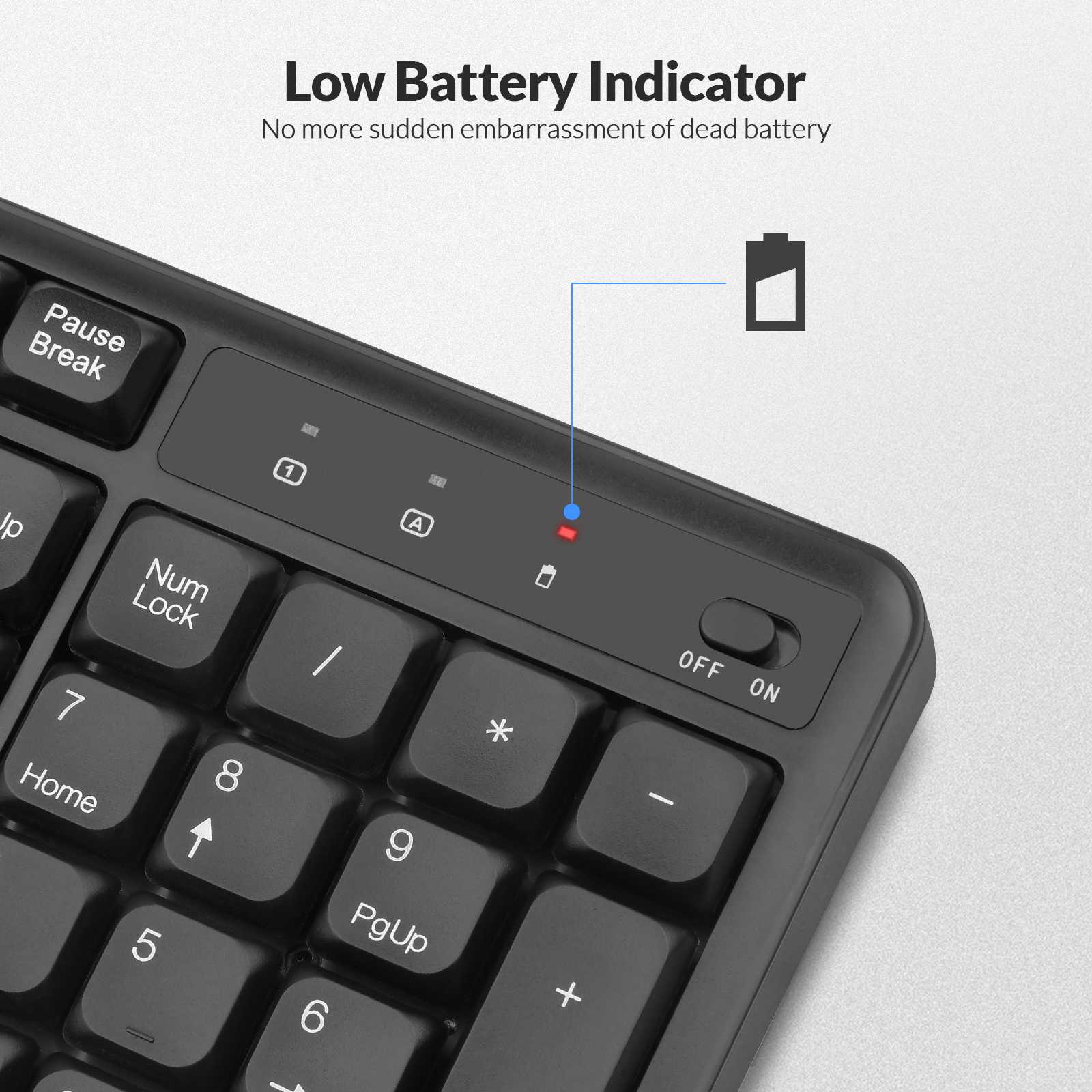 Rii Keyboard & Mouse Wireless 2.4GHz Combo Full Sized Silent RK209 - Image 6