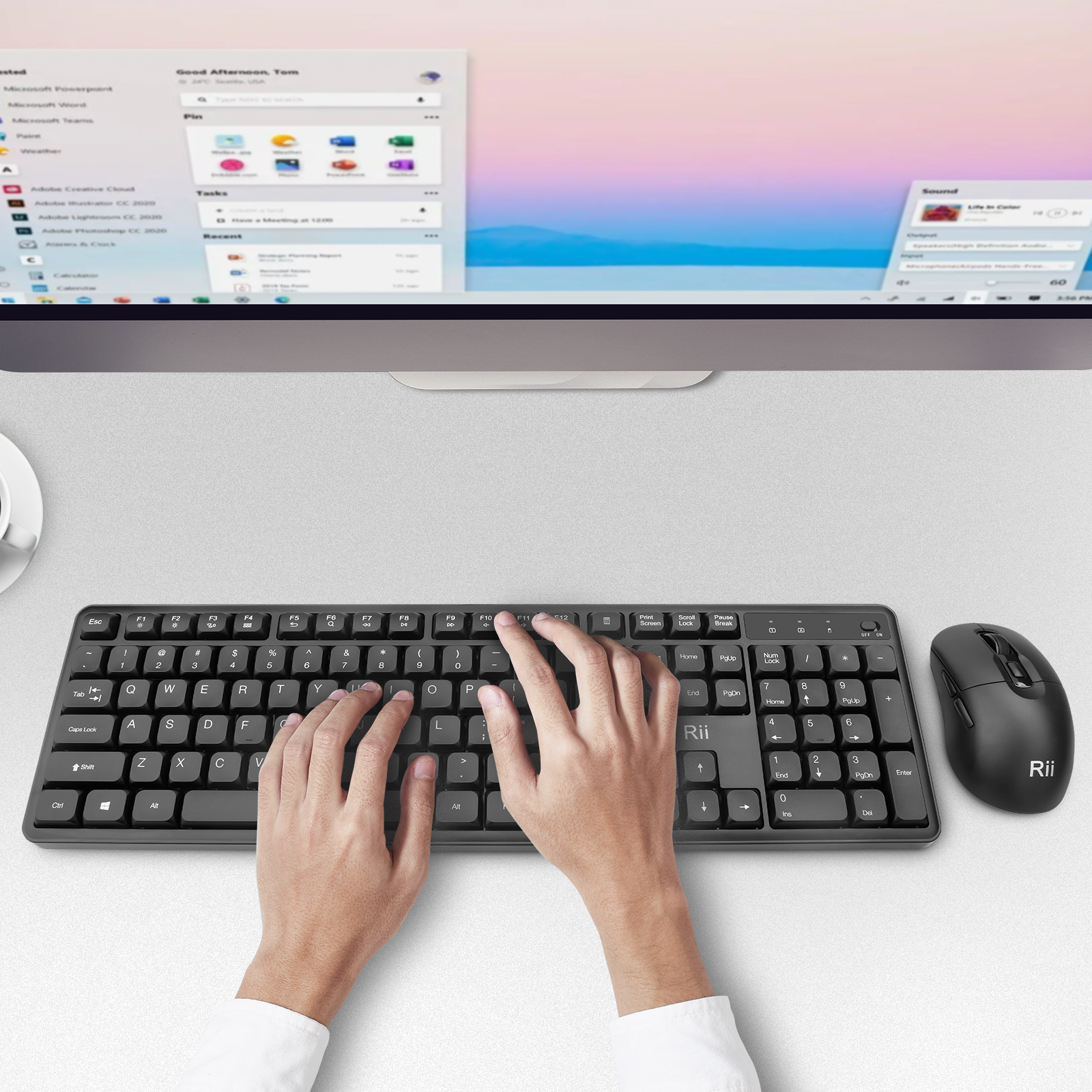 Rii Keyboard & Mouse Wireless 2.4GHz Combo Full Sized Silent RK209 - Image 8