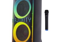 Majority Speakers Portable Karaoke PULSE P4 420W Wireless Mic BT/USB/RGB UK