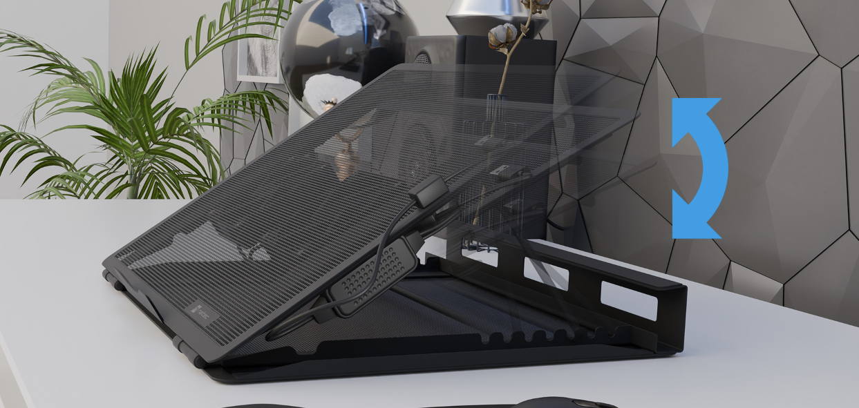 Natec TERN 2 PLUS Laptop Cooling Stand 12.1-17.3" with Adjsutable Fan Position & Speed - Image 10